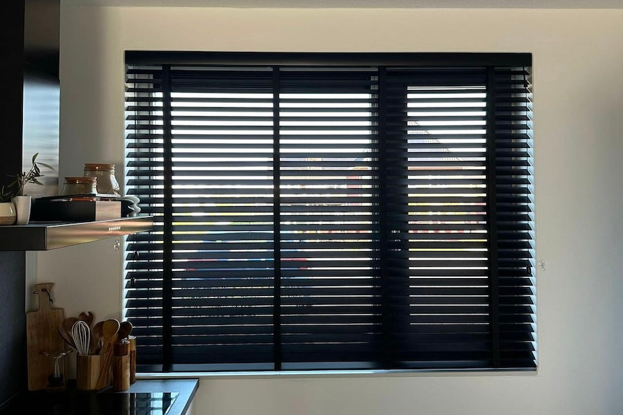 houten jaloezie zwart