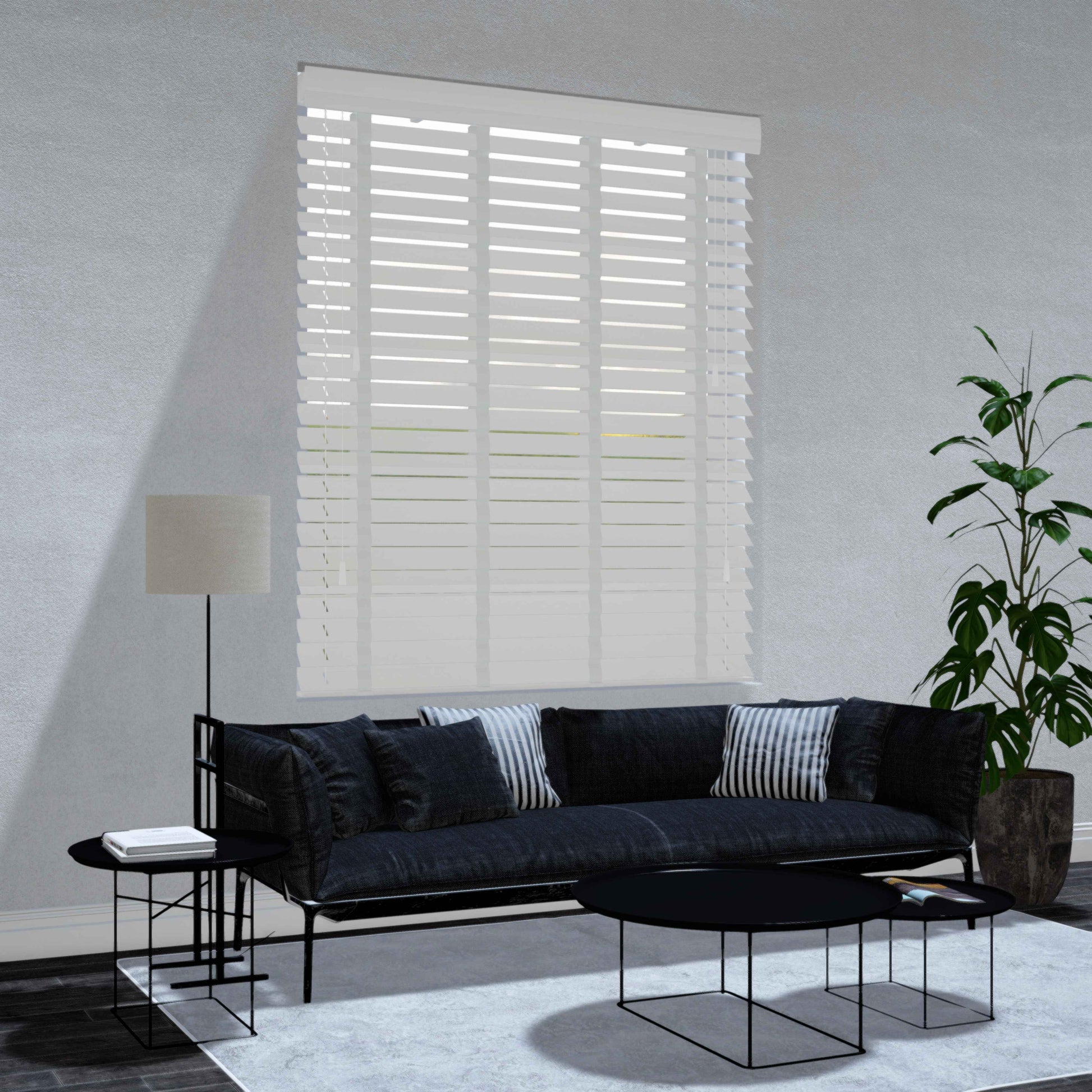 Paulownia houten jaloezie - Lichtgrijs