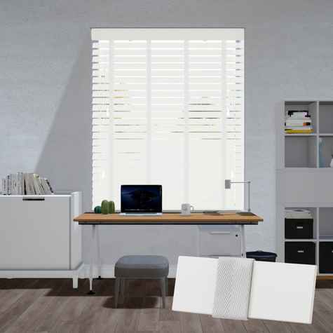 Abachi houten jaloezie - Gebroken wit