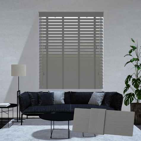 Abachi houten jaloezie - Grijs