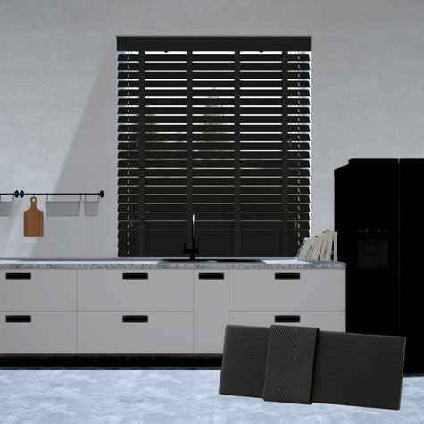 Abachi houten jaloezie - Zwart