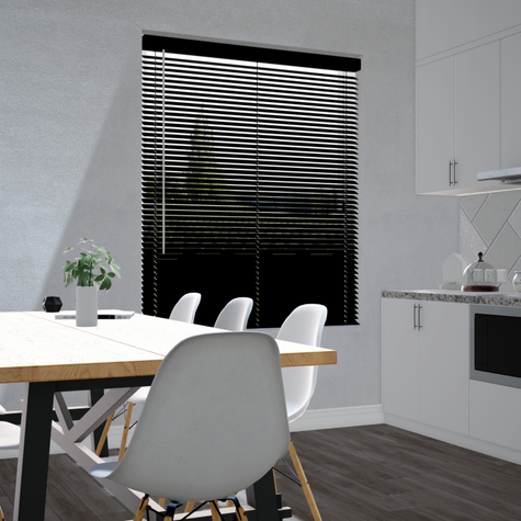 Aluminium jaloezie 25mm - Geborsteld zwart