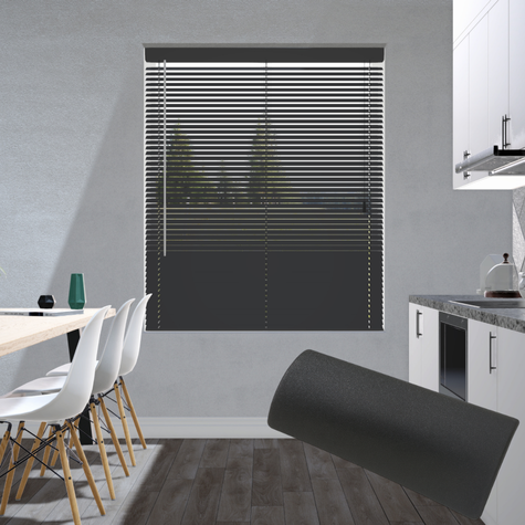 Aluminium jaloezie 25mm - Antraciet metallic