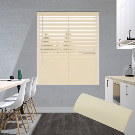 Aluminium jaloezie 25mm - Geborsteld crème