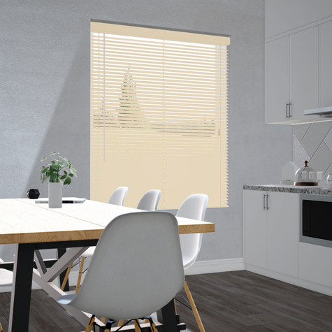 Aluminium jaloezie 25mm - Geborsteld crème