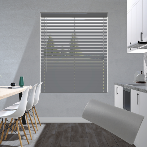 Aluminium jaloezie 25mm - Geborsteld donkergrijs