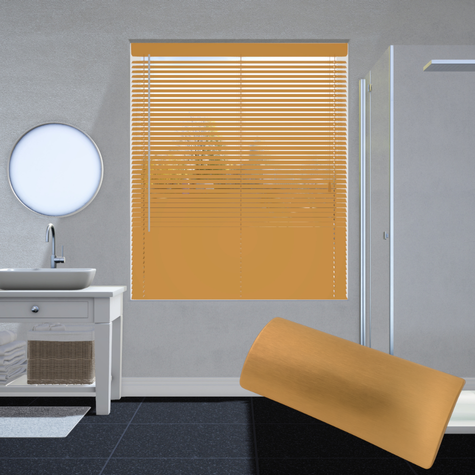Aluminium jaloezie 25mm - Geborsteld goud