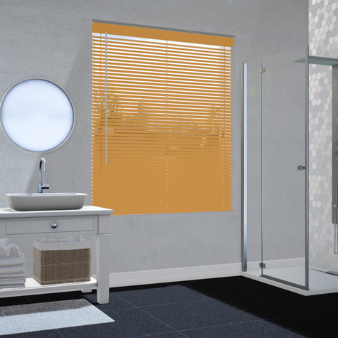 Aluminium jaloezie 25mm - Geborsteld goud