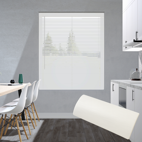 Aluminium jaloezie 25mm - Geborsteld wit 4