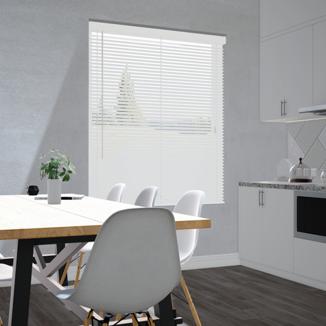 Aluminium jaloezie 25mm - Geborsteld wit