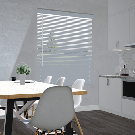 Aluminium jaloezie 25mm - Geborsteld zilver