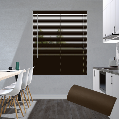 Aluminium jaloezie 25mm - Metallic bruin