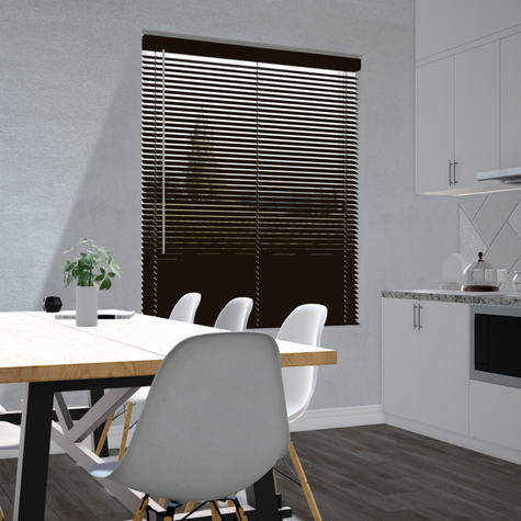 Aluminium jaloezie 25mm - Metallic bruin