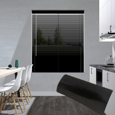 Aluminium jaloezie 25mm - Metallic zwart