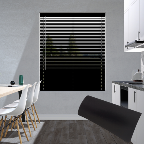 Aluminium jaloezie 25mm - Zwart