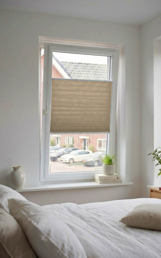 Easy Click Plisségordijn lichtdoorlatend - Aqua bruin