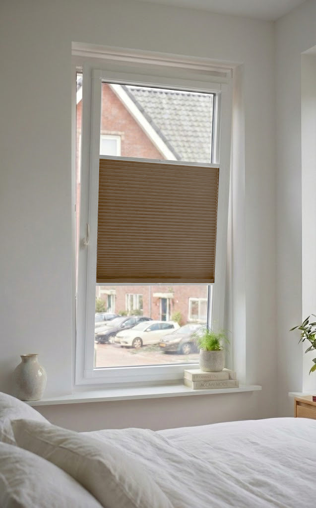 Easy Click Plisségordijn verduisterend - Aqua bruin