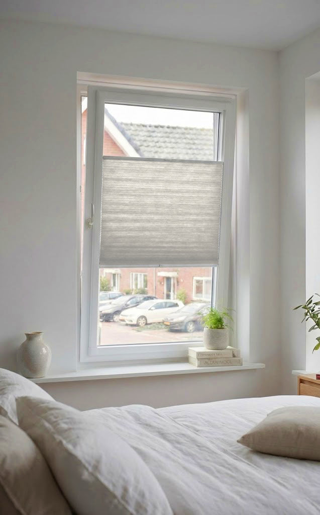 Easy Click Plisségordijn lichtdoorlatend - Aqua crème