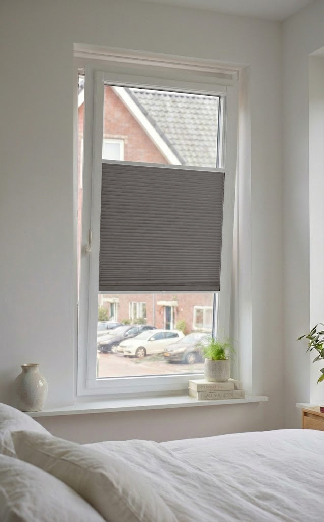 Easy Click Plisségordijn verduisterend - Aqua donkergrijs