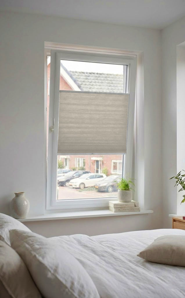 Easy Click Plisségordijn lichtdoorlatend - Aqua lichtbruin