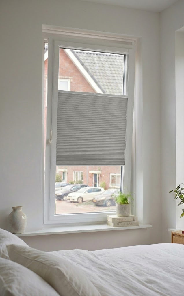 Easy Click Plisségordijn verduisterend - Aqua lichtgrijs