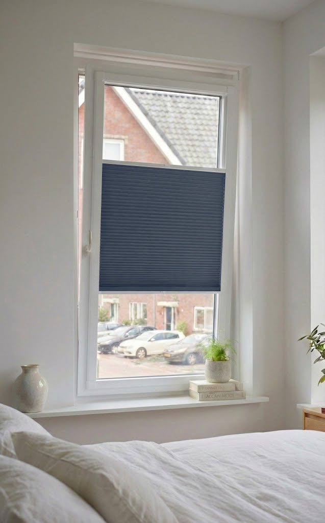 Easy Click Plisségordijn verduisterend - Dense blauw