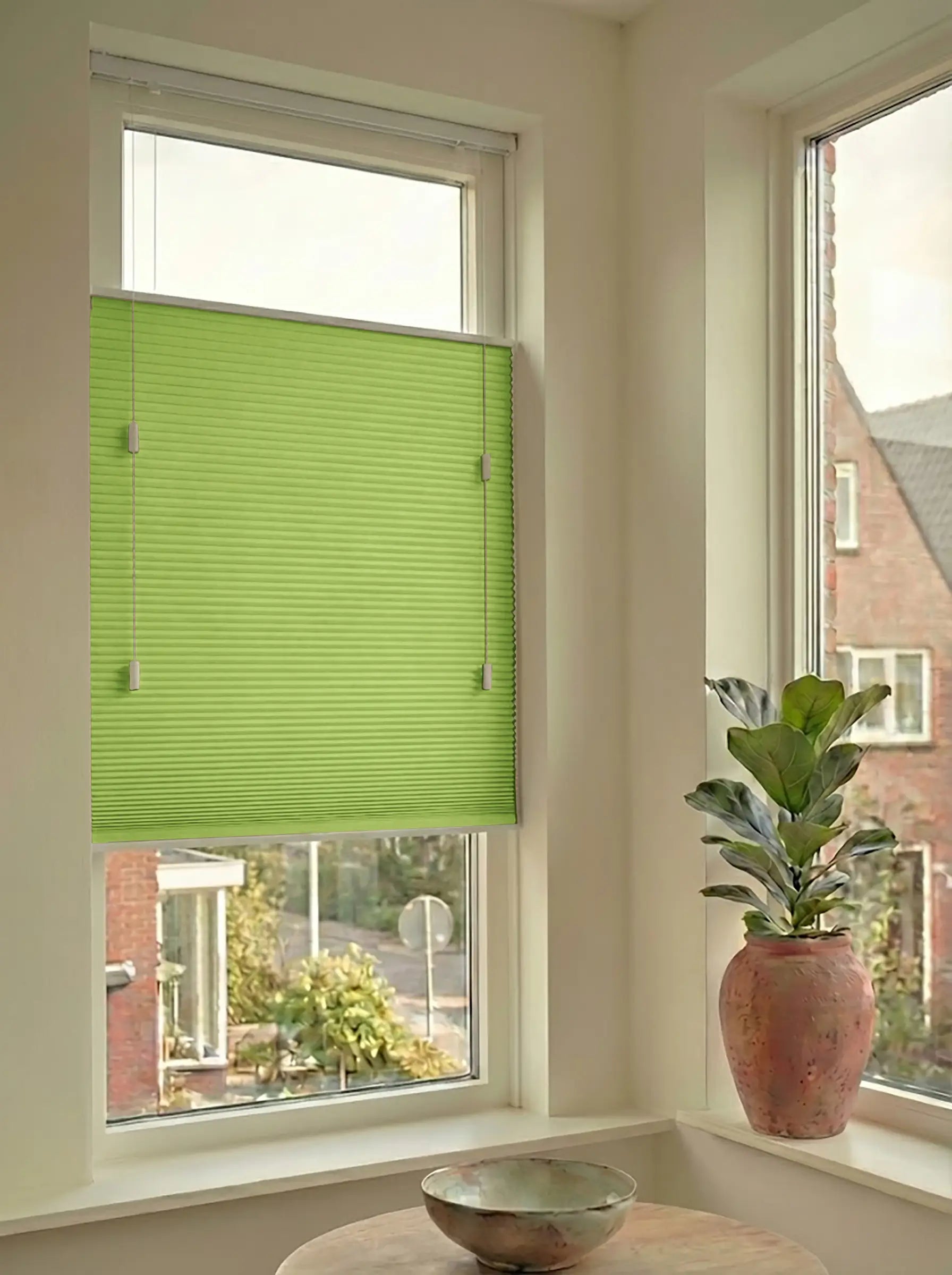 Plisségordijn standaard raam verduisterend - Dense groen