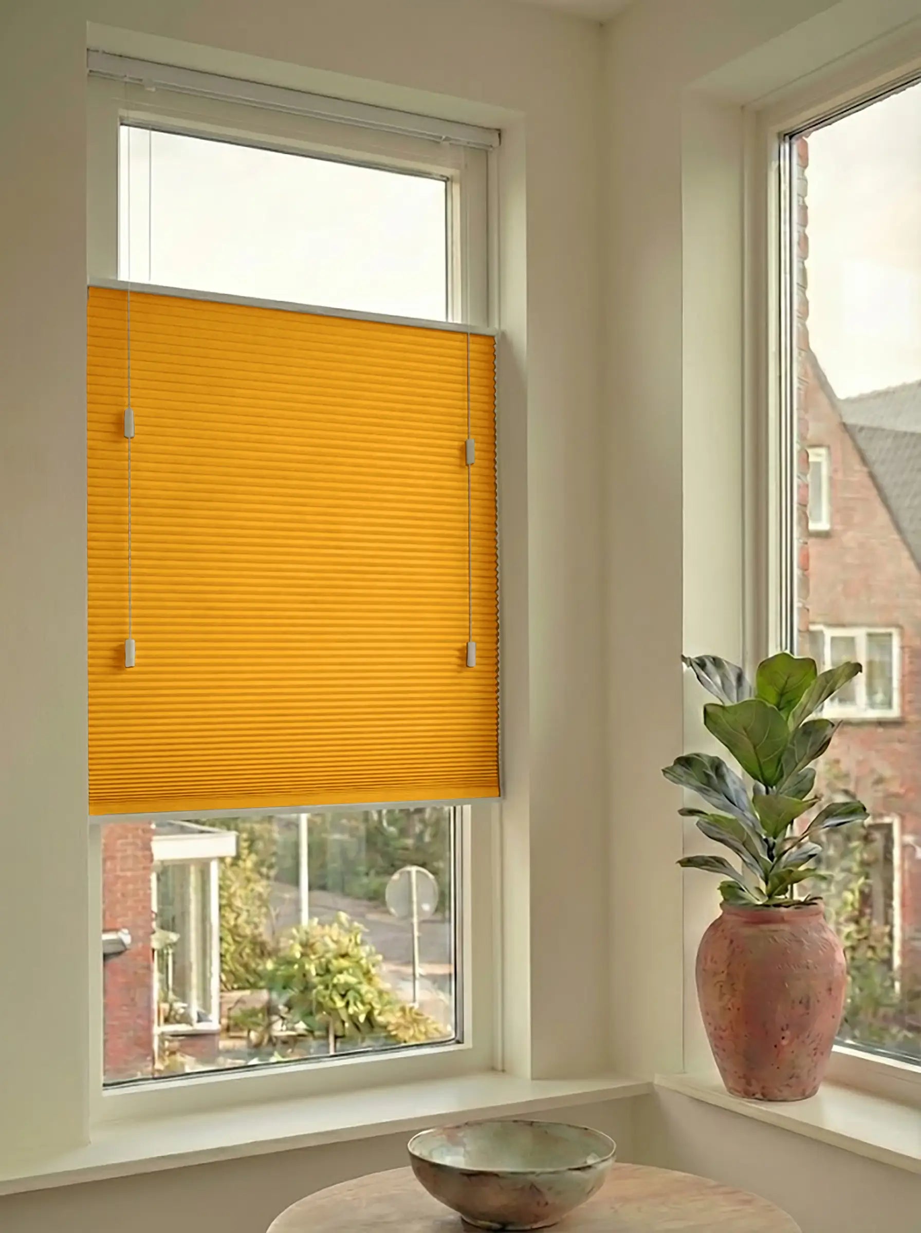 Plisségordijn standaard raam verduisterend - Dense oranje