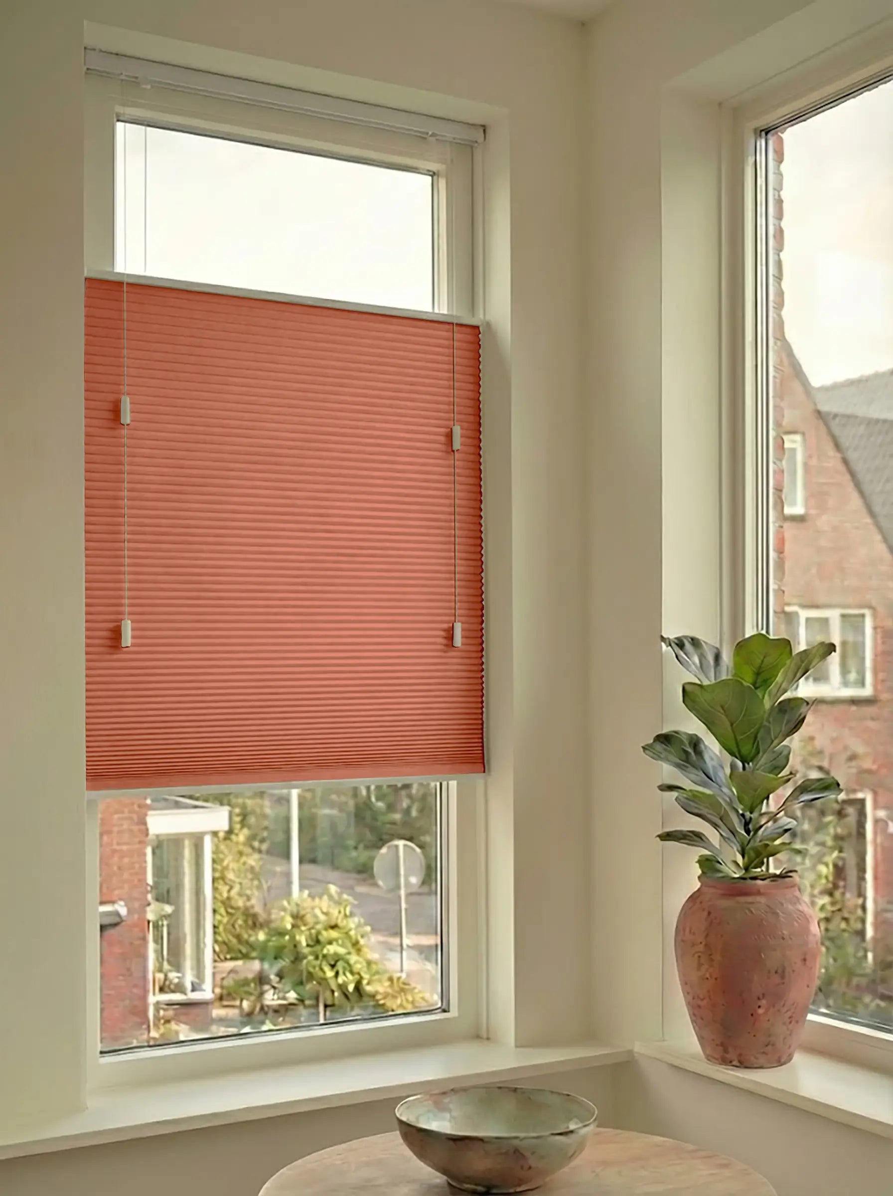 Plisségordijn standaard raam verduisterend - Dense rood