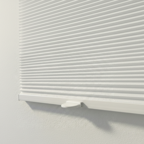 Detail shot plisségordijn top down bottom up van handvat