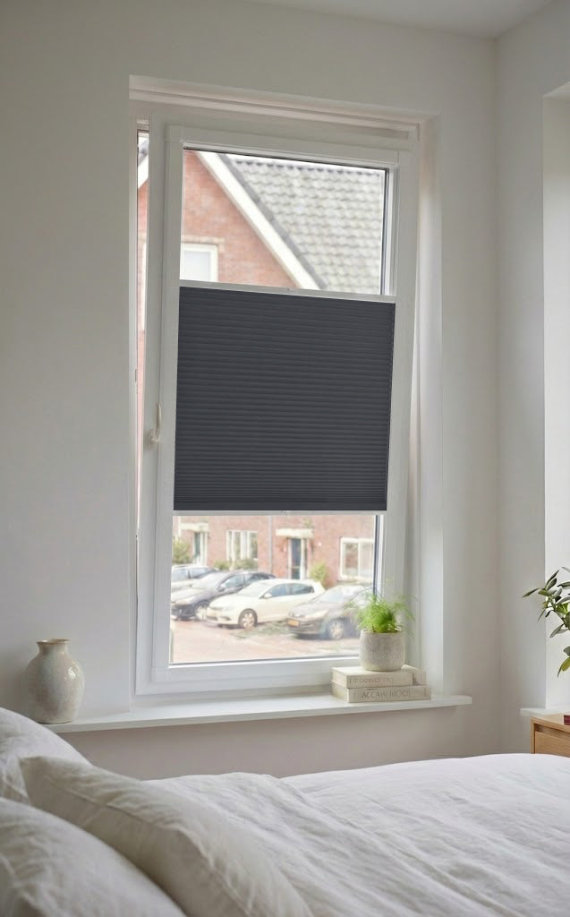 Easy Click Plisségordijn verduisterend - Double antraciet