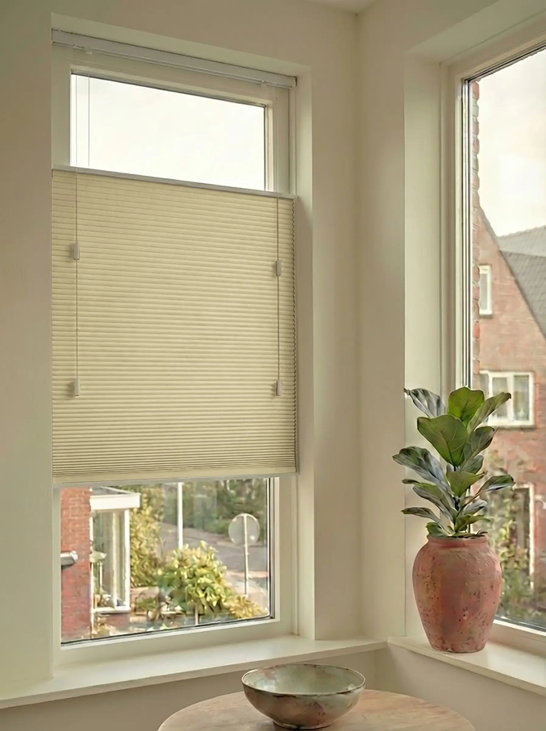 Plisségordijn standaard raam verduisterend - Double beige