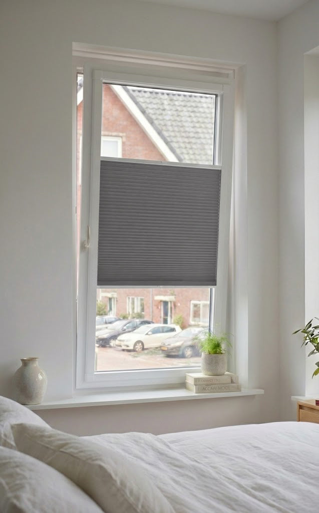 Easy Click Plisségordijn verduisterend - Double donkergrijs