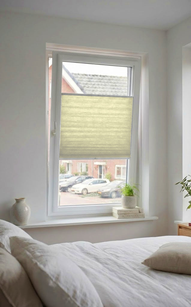 Easy Click Plisségordijn lichtdoorlatend - Double licht beige