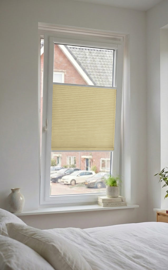 Easy Click Plisségordijn verduisterend - Double licht beige