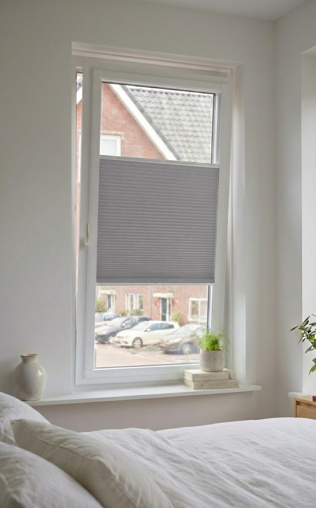 Easy Click Plisségordijn verduisterend - Double licht grijs