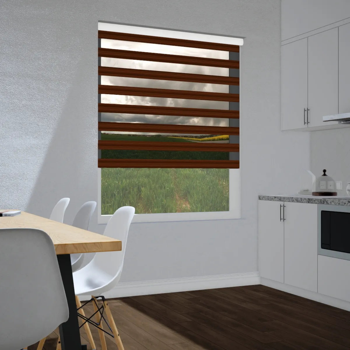 Duo rolgordijn lichtdoorlatend - Classic bruin