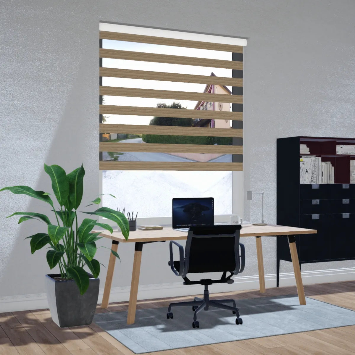 Duo rolgordijn lichtdoorlatend - Classic bruin beige