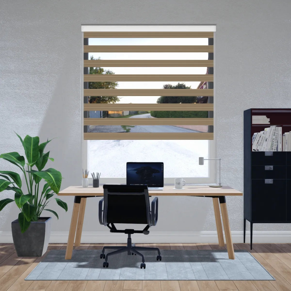 Duo rolgordijn lichtdoorlatend - Classic bruin beige