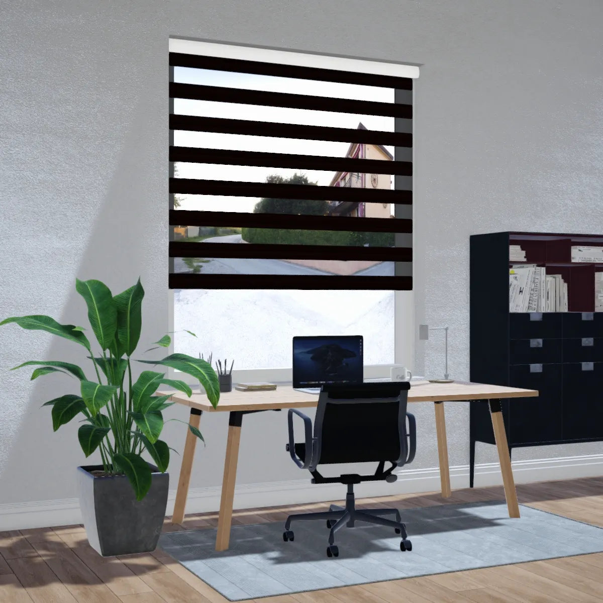 Duo rolgordijn lichtdoorlatend - Classic bruin zwart