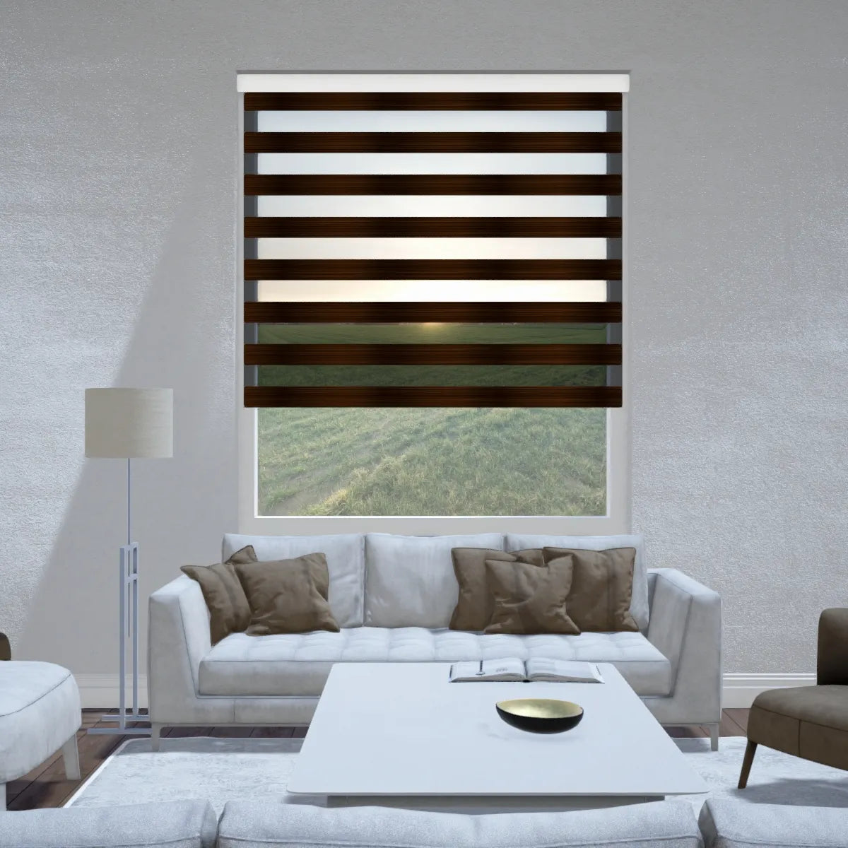 Duo rolgordijn lichtdoorlatend - Classic donkerbruin