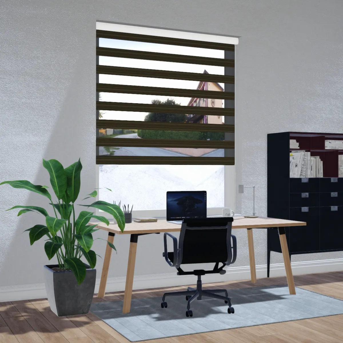 Duo rolgordijn lichtdoorlatend - Classic grijs bruin