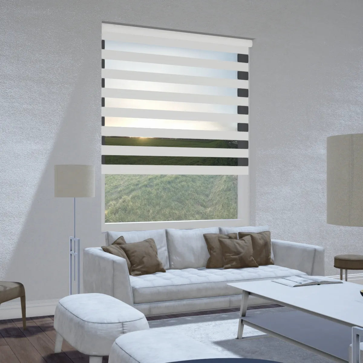 Duo rolgordijn lichtdoorlatend - Core gebroken wit