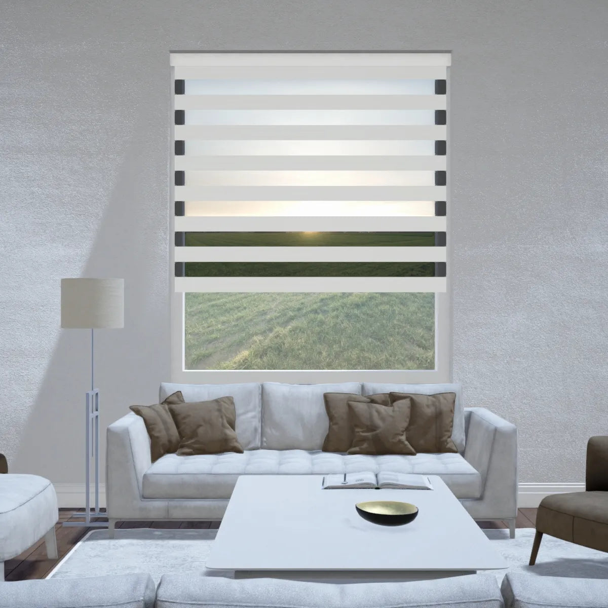 Duo rolgordijn lichtdoorlatend - Core gebroken wit