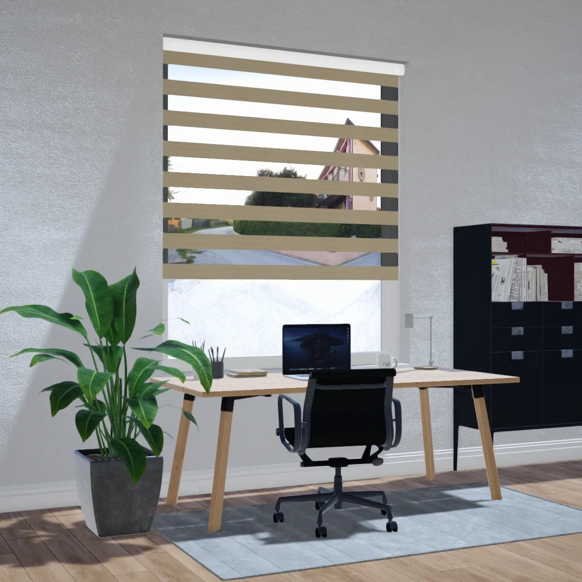 Duo rolgordijn verduisterend - Elegant beige