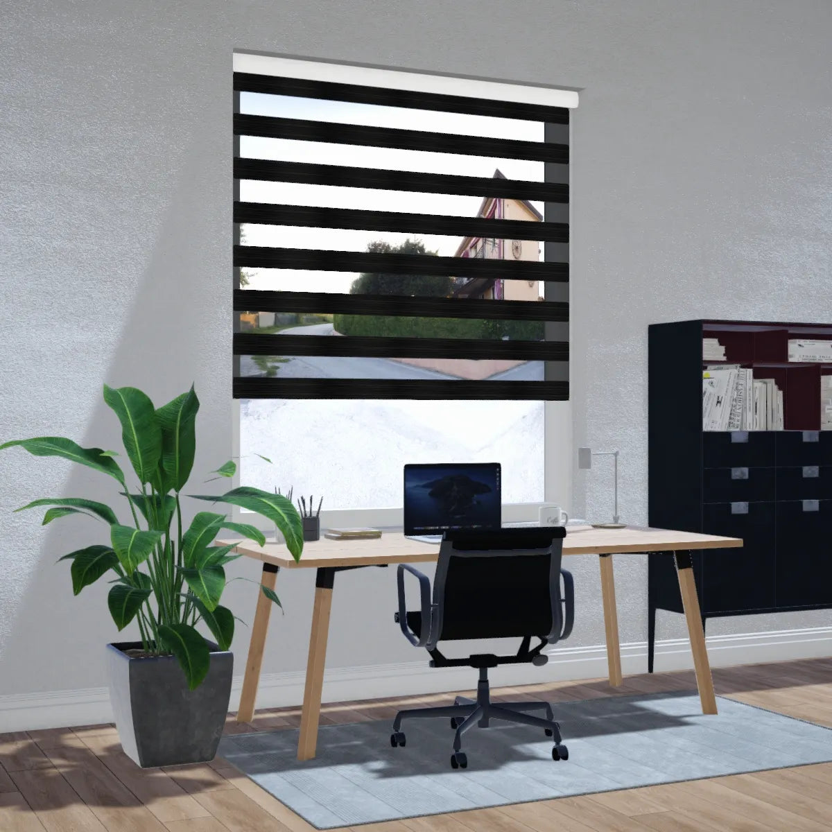 Duo rolgordijn verduisterend - Elegant donkergrijs