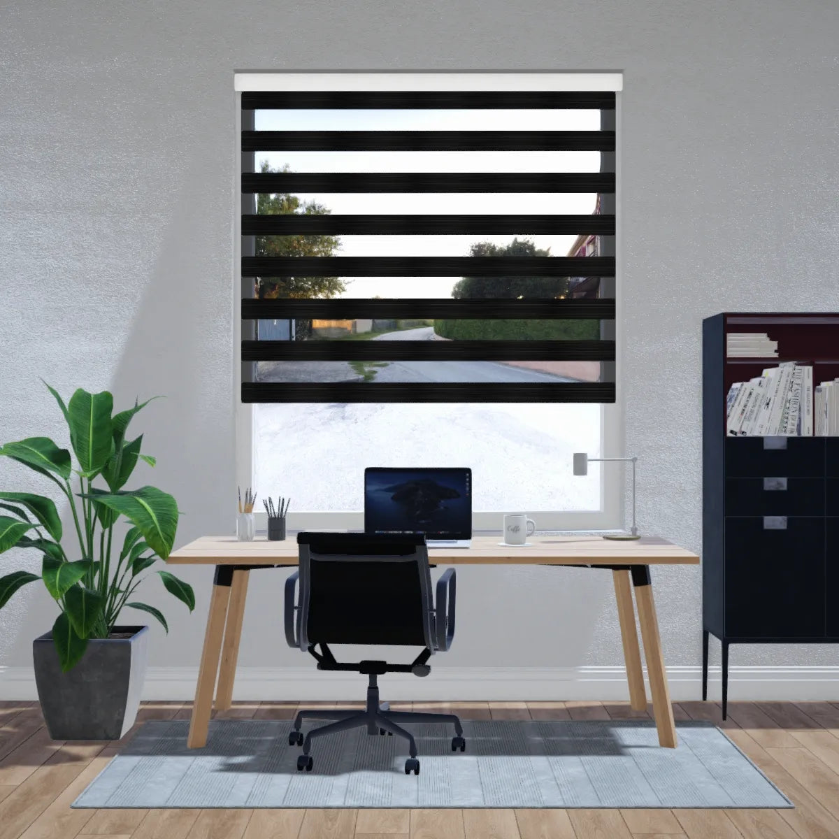 Duo rolgordijn verduisterend - Elegant donkergrijs