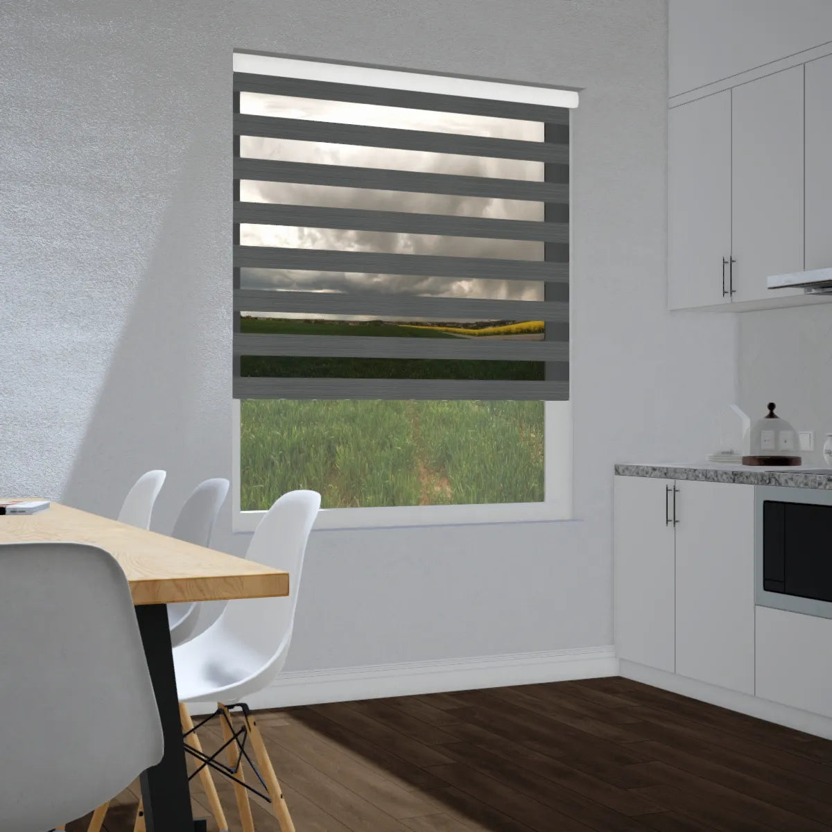 Duo rolgordijn verduisterend - Elegant grijs