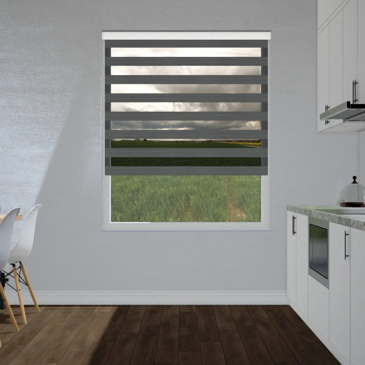 Duo rolgordijn verduisterend - Elegant grijs