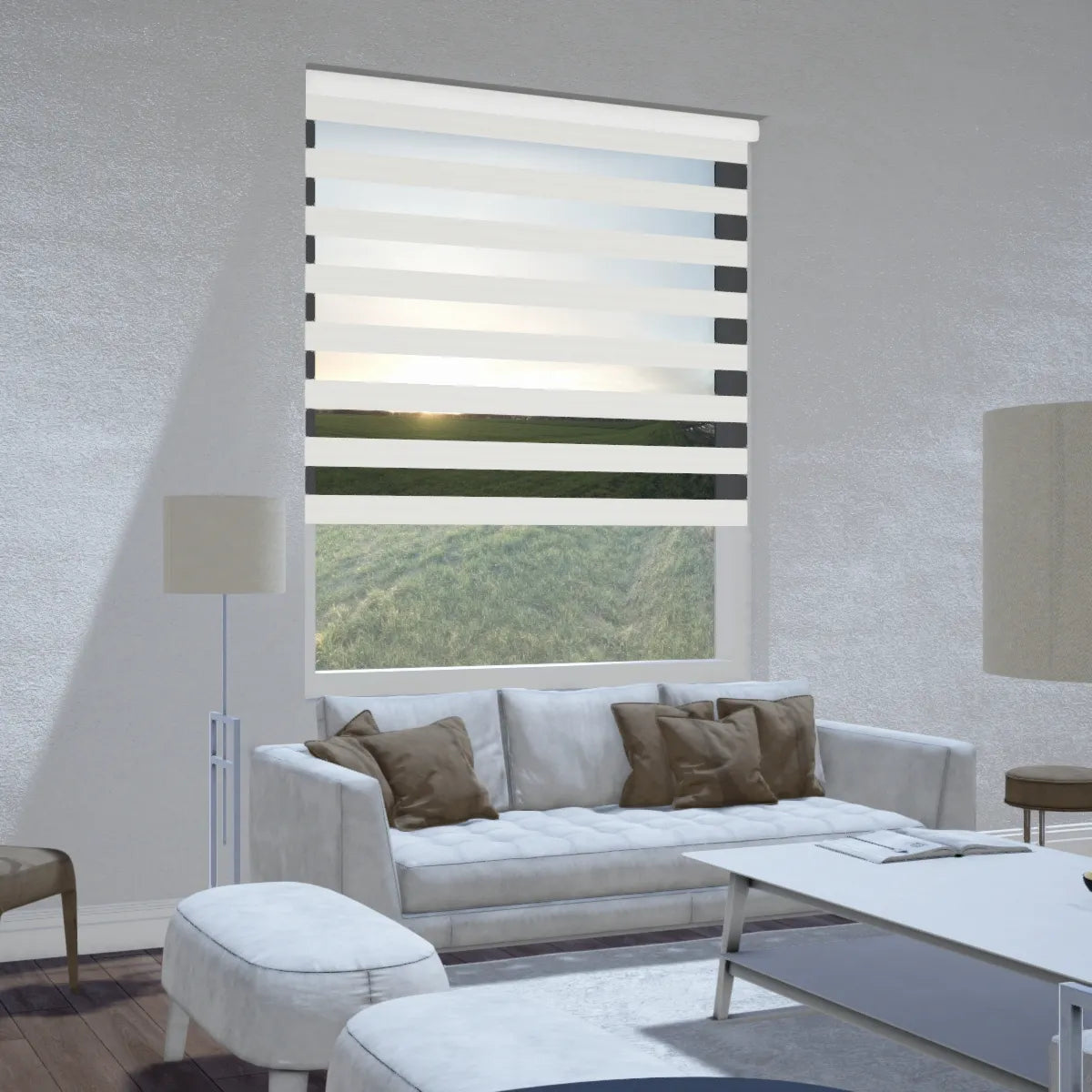 Duo rolgordijn lichtdoorlatend - Elite crème